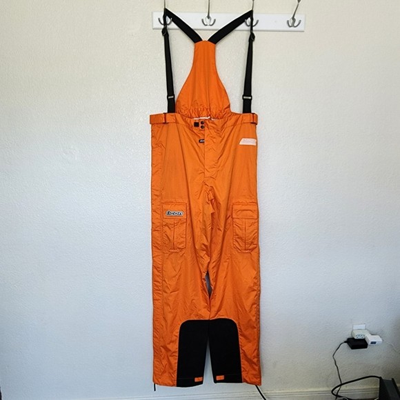 Icon Motorcycle Rain Jacket Trousers Set Orange XL Gray Waterproof Riding Suit - Picture 2 of 12